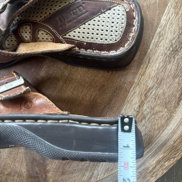 Born Vintage Brown Leather Sandals Slides with Buckle Chunky Boho Women’s Size 7 - Picture 6 of 12